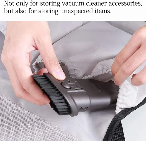 Vista 4 de Bolsa de almacenamiento multiusos para accesorios de aspiradora, negro, bolsa, unisex, cierre de cremallera, asa de clip, correa para el hombro, 15