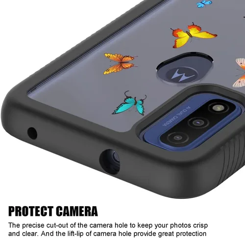 Vista 5 de Funda transparente a prueba de golpes para Motorola Moto G Pure (6.5", 2021) [mariposa]