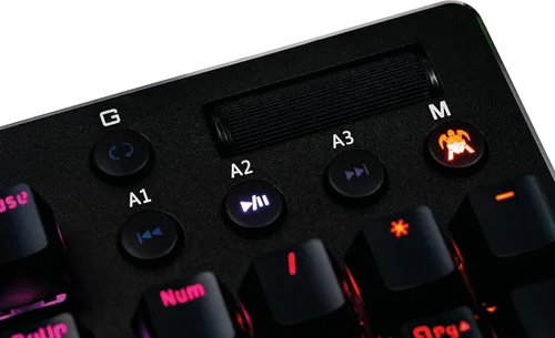 Vista 9 de Hawksbill Scorpion V1 Teclado mecánico para juegos con cable, táctil y clicky, iluminación RGB brillante, factor de forma compacto, teclas