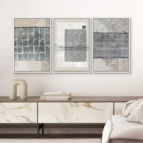 Vista 80 de SIGNWIN Lienzo enmarcado para pared, juego de arte neutro de bosque brumoso, ilustraciones en tono tierra, arte moderno, decorativo, bohemio