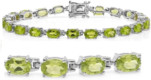 Vista 4 de Amanda Rose Collection Pulsera de tenis con piedras preciosas en plata de ley, elige entre amatista, topacio azul o peridoto Pulseras de regalo