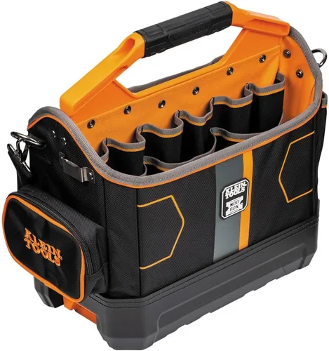 Vista 2 de Klein Tools MODbox - Bolsa de herramientas con 33 bolsillos y accesorio de riel para portavasos para estación de trabajo móvil personalizada