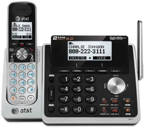 Vista 2 de AT&T TL88102 + (2) TL88002 Teléfono inalámbrico de 3 teléfonos (2 líneas) DECT 6.0