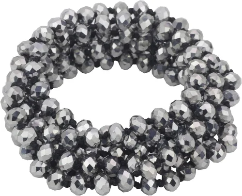 Vista 6 de Firstmeet - Collar con nudo de cuerda, de cuentas de cristal, largo, para mujer.