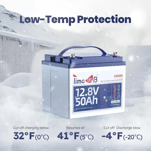 Vista 3 de Timeusb Batería LiFePO4 de litio con motor de arrastre de 12 V 50 Ah con protección a baja temperatura, células de grado A integradas BMS de 50 A