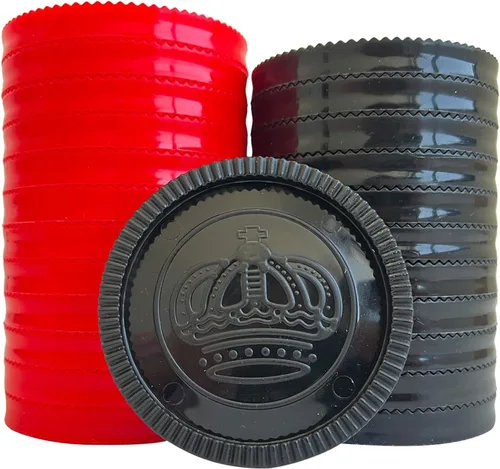 Vista 2 de SEETOOOGAMES 24 piezas de 3 pulgadas Jumbo piezas de repuesto a cuadros solamente-12rojo, 12negro