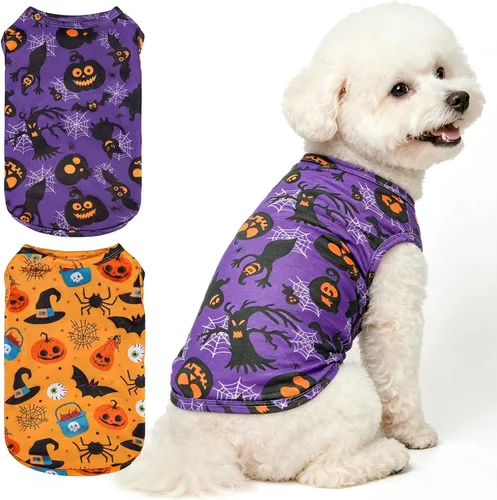 Vista 39 de BINGPET Bad to The Bone - Camiseta de algodón suave para cachorros, transpirable, ligera, para disfraz de perro, chaleco sin mangas, lavable a Malo