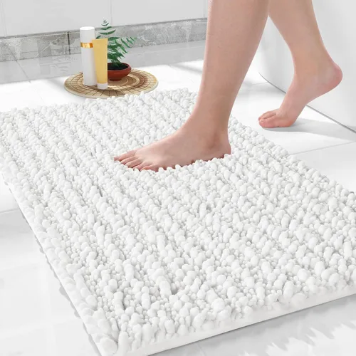 Vista 61 de Yimobra Alfombras de Baño Antideslizantes Lavables - Alfombra de Baño de Chenilla Ultra Suave Absorbente, Alfombra Peluda de Secado Rápido para Negro