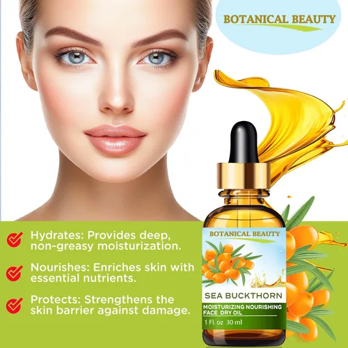 Vista 3 de Botanical Beauty Aceite seco hidratante facial nutritivo 100% natural. Salvado de arroz, rosa mosqueta, argán orgánico, aceite de fruta de espino