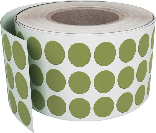 Vista 10 de Royal Green Rollo de calcomanías de punto de codificación de colores de Negro