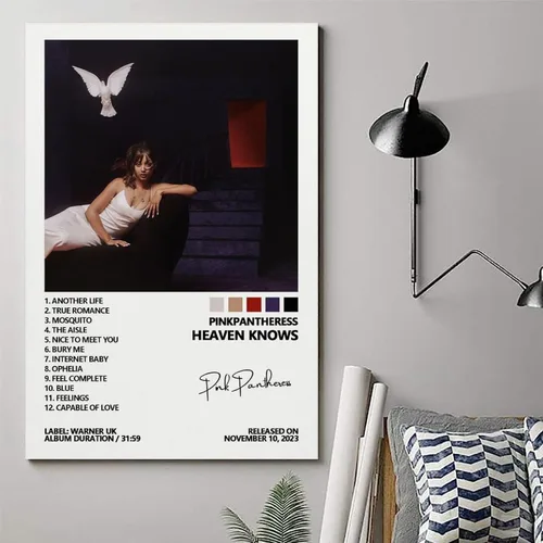 Vista 6 de MOZEU PinkPantheress - Póster con portada de álbum de música Heaven Knows para habitación, lienzo estético, arte de pared, decoración de dormitorio