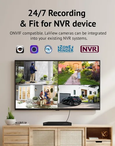 Vista 7 de LaView - Cámaras de seguridad para exteriores 3K 5MP HD, cámaras para seguridad del hogar con detección humana por IA, resistentes al agua IP65