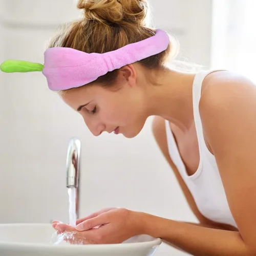 Vista 7 de Lurrose 3 diademas elásticas de felpa Sprout para maquillaje, para ducha, lavado de cara, banda deportiva para el pelo para niñas y mujeres