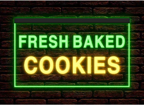 Vista 20 de 110138 - Letrero de neón con luz LED de 16 x 12 pulgadas, 110138 galletas recién horneadas para cafetería, pastelería, panadería, tienda, tienda 16