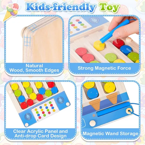 Vista 6 de Juguetes Montessori de madera sensorial para autismo: regalos de cumpleaños para niñas y niños de 4, 5, 6 años Juguetes para niños y niñas