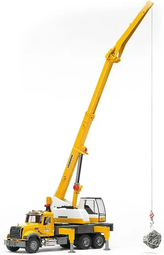 Vista 9 de Bruder 02818 Camión Grúa Mack Granite Liebherr