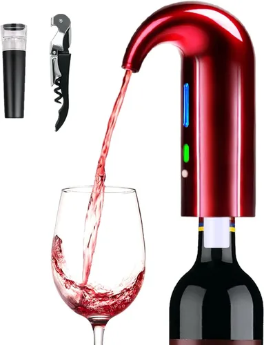 Vista 7 de Aireador de vino eléctrico, dispensador de vino, vertedor de vino con aireación y decantación, accesorios para vino tinto y blanco, regalos de vino