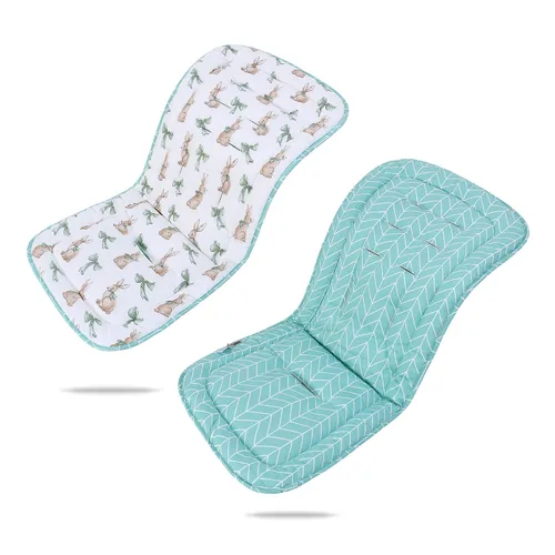 Vista 13 de Cojín para cochecito de bebé, inserto de asiento de automóvil infantil - reversible, universal, transpirable y suave, alfombrilla para cochecito