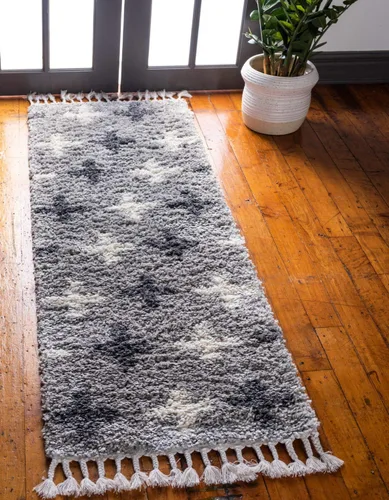 Vista 16 de Unique Loom Hygge Shag Collection - Alfombra moderna de inspiración marroquí con diseño geométrico, felpa y acogedora, rectangular, 8' 0" x 10' 0
