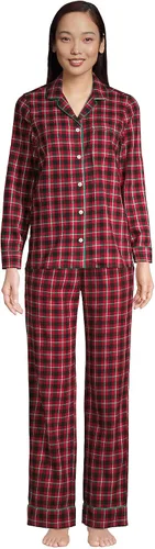 Vista 4 de Lands' End Pantalones de pijama de franela con estampado para mujer