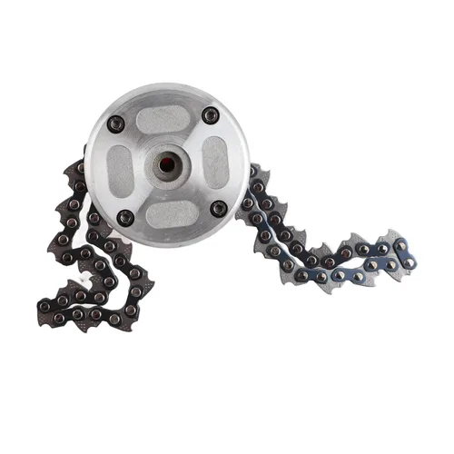 Vista 8 de Alambre con sierra Universal GardenMultifuncional Cadena Trimmer Head Piezas de repuesto Herramienta de jardín Cortacésped Accesorios Naranja