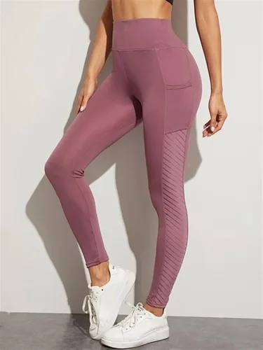 Vista 3 de TRENIS Women Seamless Pink Legging Sport Women Fitness Pocket High Waist Gym Leggings Yoga