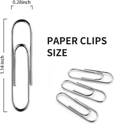 Vista 6 de Clips para papel, paquete de 200, clips de papel, adecuado para oficina, escuela y uso diario, también se utiliza para bricolaje diario, clip