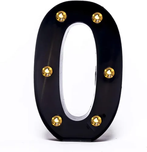 Vista 32 de Foaky Letrero de luces LED negras con número de marquesina, luces de números de marquesina iluminadas para luz nocturna, boda, fiesta de cumpleaños