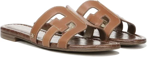 Vista 12 de Sam Edelman Bay Granite - Sandalia plana de cuero sin cordones con punta abierta color verde granito 10