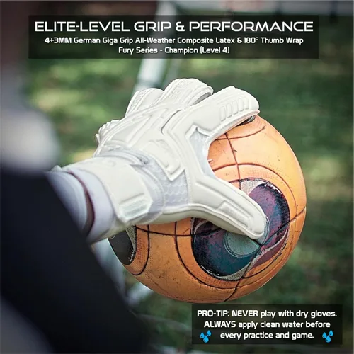 Vista 4 de Renegade GK Fury - Guantes de portero de alto rendimiento, protección antimicrobiana (tallas 6-11, 7 estilos, nivel 4), protectores de dedo Pro-Tek