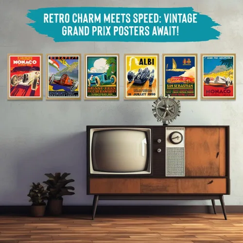 Vista 5 de Wallbuddy Juego de 6 carteles de Grand Prix - Fórmula, carreras de motor (5 x 7)