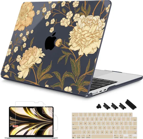 Vista 24 de Mektron Diseñada para MacBook Air 2025/2024/2023 de 15 PULGADAS M4 A3241 /M3 A3114 /M2 A2941, Carcasa de Cubierta Rígida de Plástico Impreso