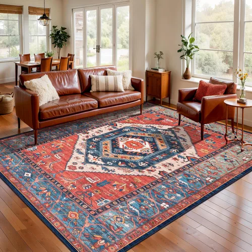 Vista 511 de SERISSA - Tapetes florales vintage, antideslizante, lavable, pequeño, ultrasuave, bohemio, de pelo bajo, para entrada, interiores, habitación