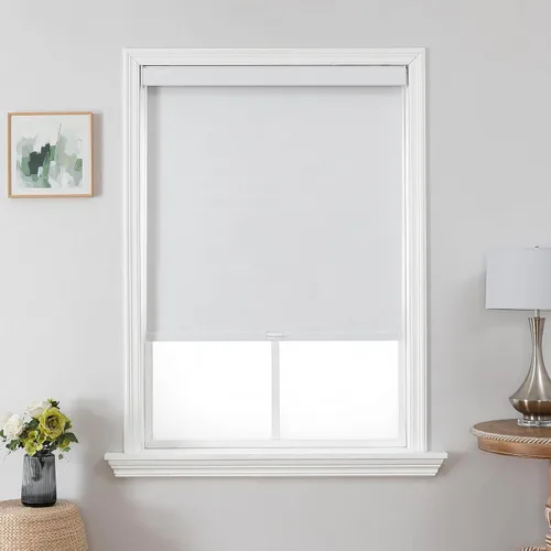 Vista 9 de Joydeco Persianas enrollables 100% opacas sin cordones para ventanas, persianas de parada libre, protección UV, persianas de tejido natural