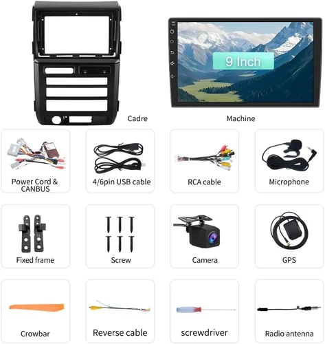 Vista 9 de Radio Android para Ford F150 2009-2012 0nly Fit Auto AC, con pantalla táctil de 9 pulgadas, 2GB+64GB, compatible con Carplay, Android Auto, SWC