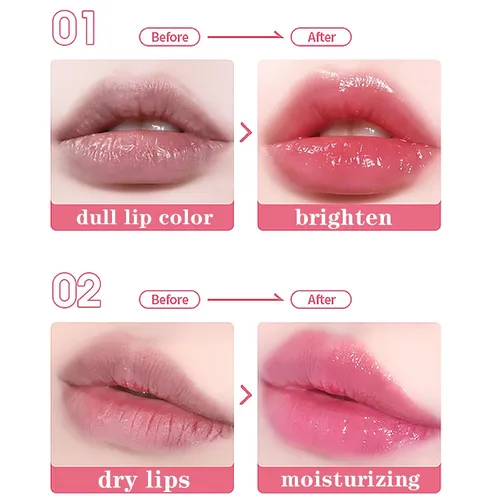 Vista 4 de Paquete de 3 lápices labiales de gelatina de flores, cambio de temperatura, hidratante de larga duración, bálsamo nutritivo mágico que cambia