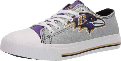 Vista 45 de FOCO Womens NFL Team Logo Ladies Fashion Glitter Low Top Canvas Sneakers Shoes