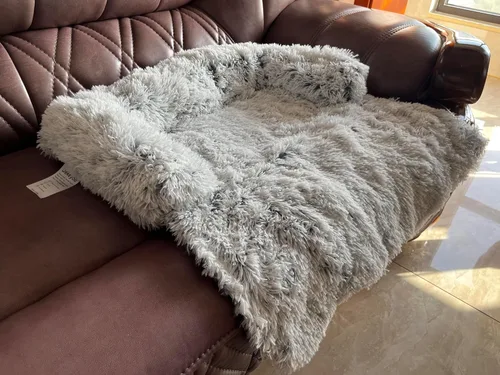 Vista 7 de Cama impermeable calmante para perro, protector de sofá para mascotas, tapete de felpa para perro, funda para muebles de mascotas con refuerzo suave
