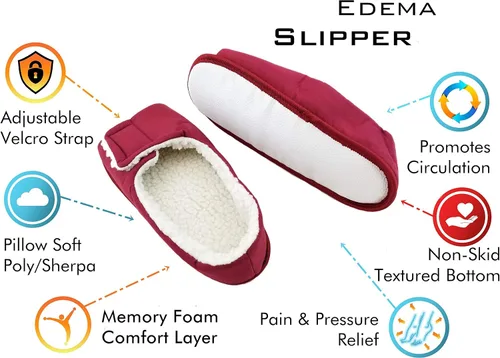 Vista 2 de ComfortFinds Zapatillas Edema para hombre con puntera abierta, zapatos para pies diabéticos, zapatilla ajustable de ancho extra ancho zapatos