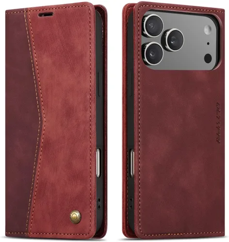 Vista 44 de QLTYPRI Para iPhone Air Case Wallet Con Tarjetero, Vintage PU Cuero Kickstand Cierre Magnético A Prueba De Golpes Folio Libro Funda Para IPhone 17