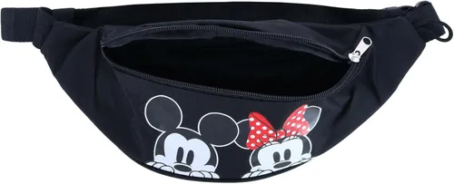 Vista 2 de Jerry Leigh Disney Peeking Mickey Mouse y Minnie Mouse Riñonera, Negro, talla única
