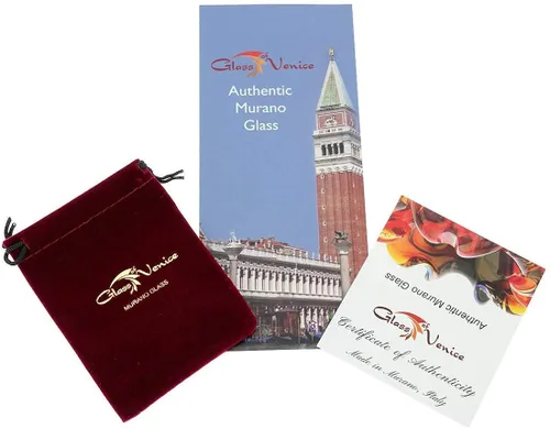Vista 7 de GlassOfVenice - Juego de collar y pendientes de cristal de Murano con reflejos venecianos - oro rojo