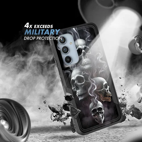 Vista 654 de Funda para Galaxy A14 5G, resistente de doble capa híbrida de policarbonato duro, goma suave, a prueba de golpes, funda protectora resistente