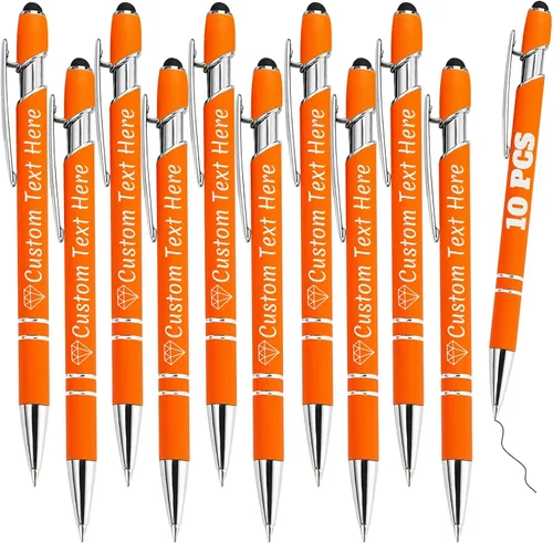 Vista 49 de Bolígrafos personalizados a granel 10 con nombre, grabados con punta de lápiz, bolígrafos de bola personalizados de escritura suave, regalos