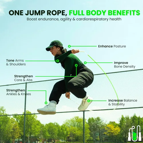 Vista 4 de Beaded Jump Rope – Adjustable 10ft Skipping Rope for Women, Men & Kids, Beginner Friendly with Durable Weighted Beads, Shatterproof Handles