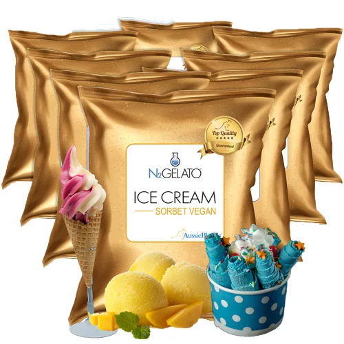 Vista 8 de AussieBlends Mezcla de sorbete, mezcla suave vegana sin lácteos para sorbete Soft Serve, helado enrollado, gelato, nitrógeno líquido y base