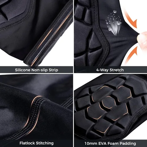 Vista 4 de COOLOMG Rodilleras protectoras para lucha libre, baloncesto, fútbol, voleibol, jóvenes, niños y adultos, rodilleras de compresión, color negro, XS