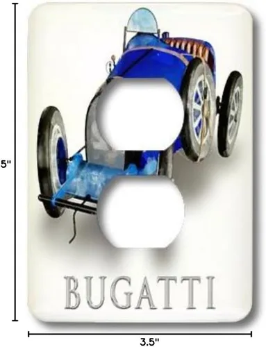 Vista 3 de 3dRose lsp_58801_6 Classic Bugatti Racing Car 2 Plug Outlet Cover