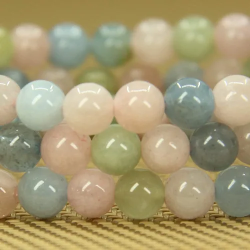 Vista 4 de Pulsera elástica hecha a mano con gemas semipreciosas de 1564 de pulgada con cuentas redondas de 7 pulgadas, unisex