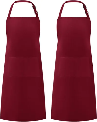 Vista 8 de Syntus Delantal ajustable con 2 bolsillos, delantales de cocina para mujeres, hombres, chef